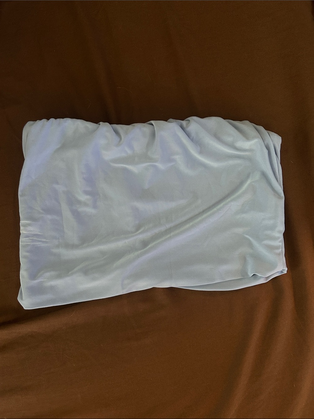 PrettyLittleThing Light Blue Strapless Crop Top